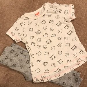 Cute Baby Girl Kitty Cat Top & Leggings